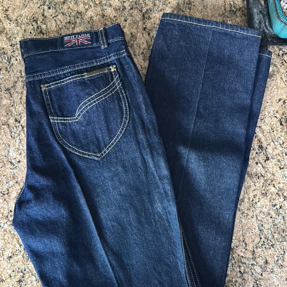 Vintage Britannia Women's Classic Indigo Straight Leg Jeans SZ 32 XL Length